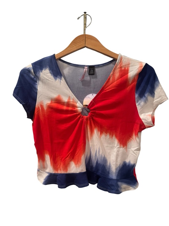 Love By Design Tops - Love by Design Patriotic Tie Dye O-Ring Peplum Crop Top L and M Available